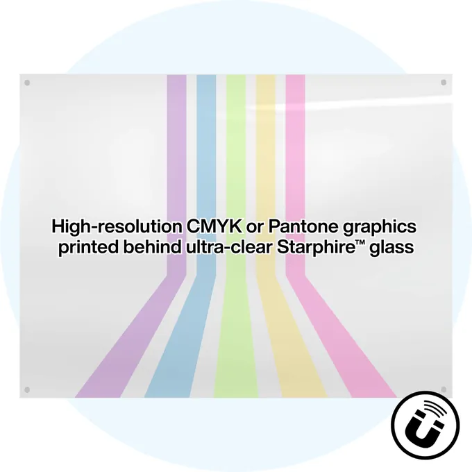 Printed Starphire Magnetic Glassboard