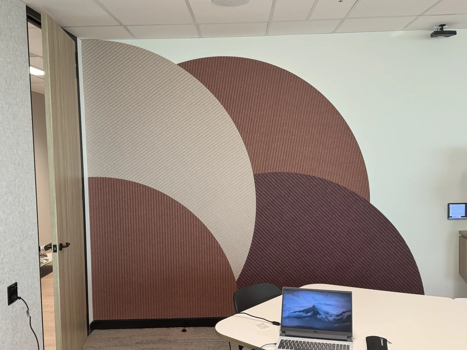 Finished acoustic wall treatment after handover