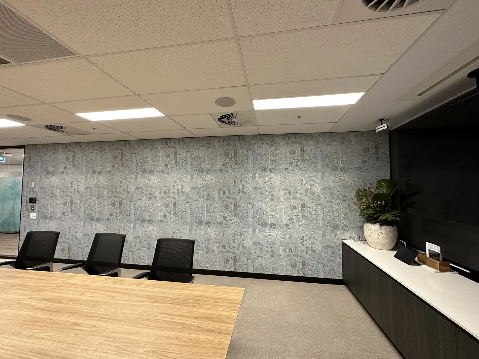 Willie Weston acoustic wall panels along the boardroom — Brisbane CBD