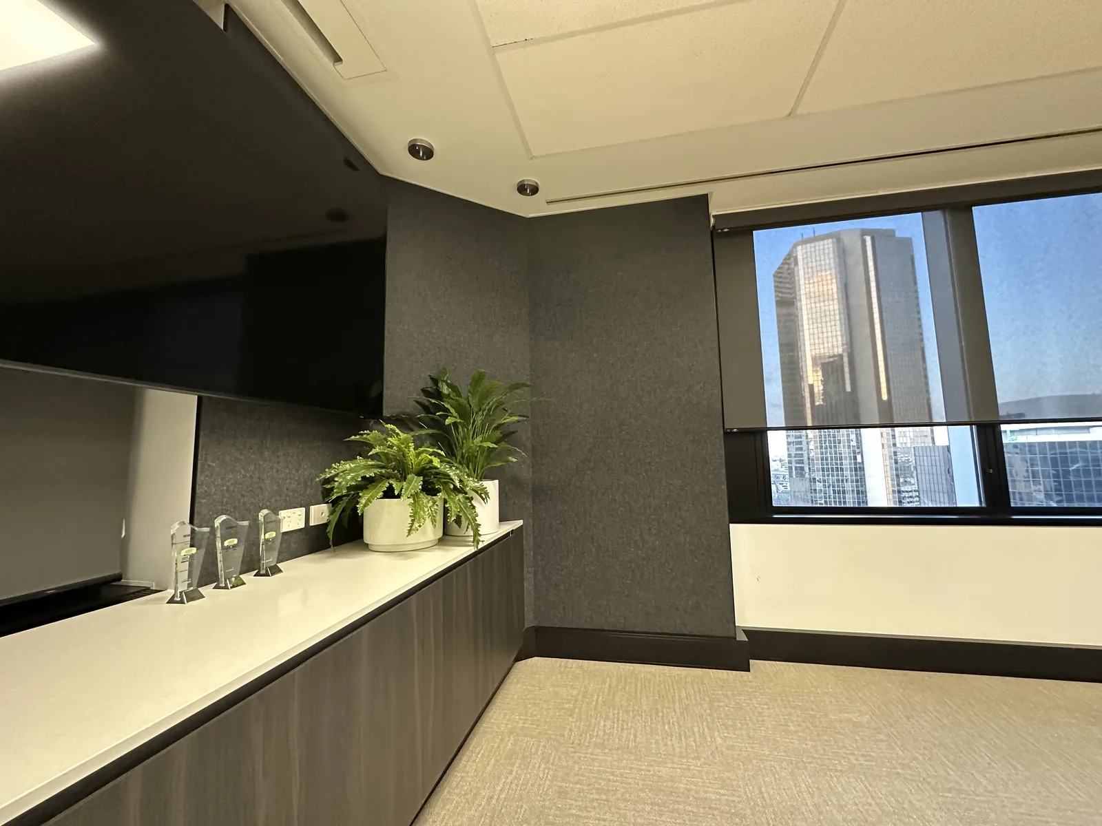 Cube Plain acoustic panels with city view — Brisbane CBD